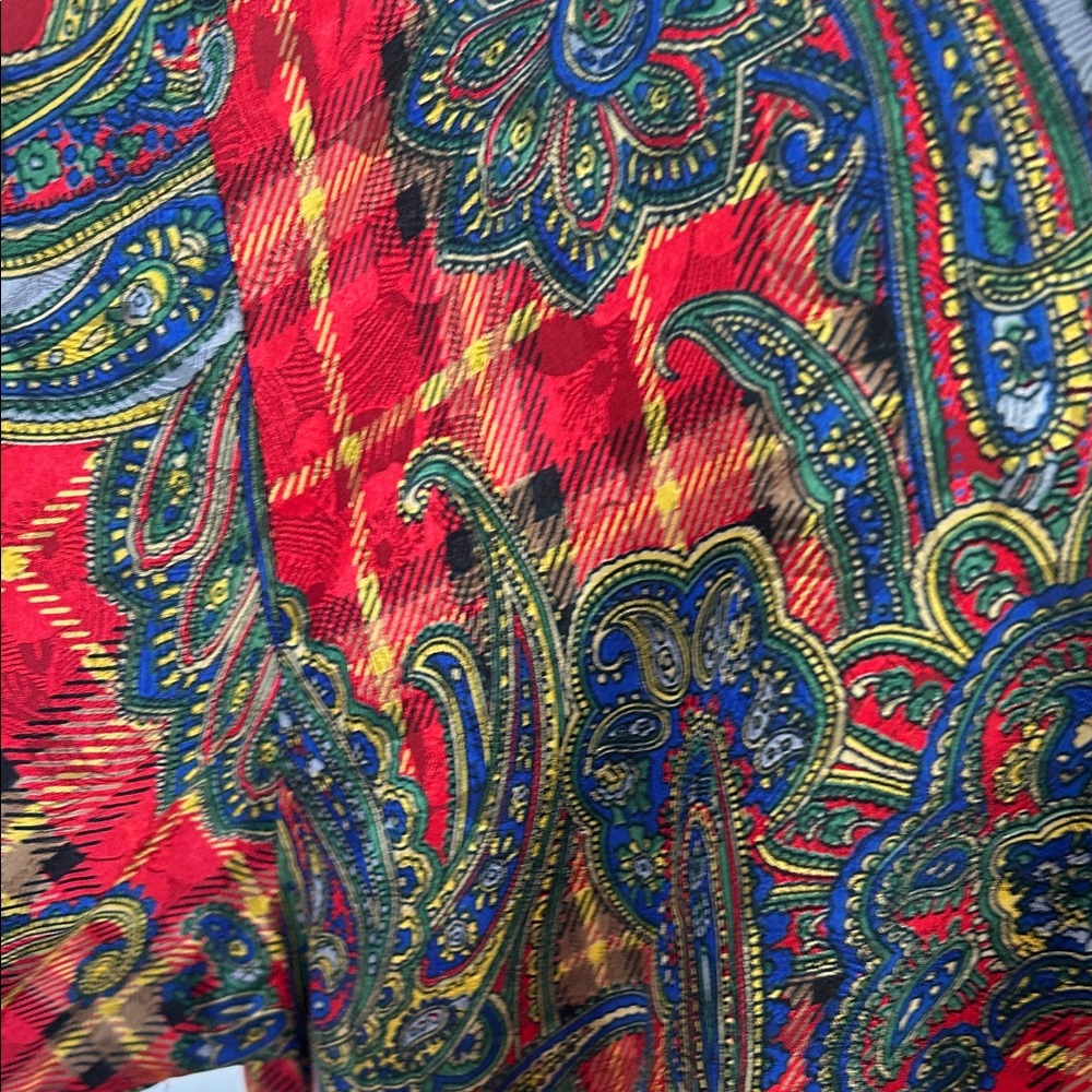 Dior Red and Blue Paisley Robe - Picture 3 of 5